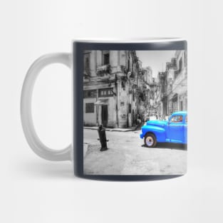 Blue Car, Havana, Cuba, Mug